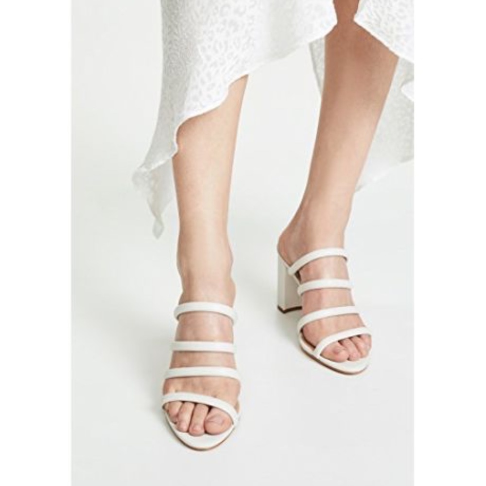 Schutz Felisa Tubular Block Heel Sandals | White | Size 5 (Runs small!) - Picture 7 of 7
